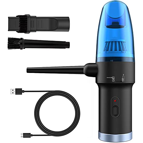 Cordless Electric Air Duster - Air Blower & Vacuum Cleaner 2 in 1, Batter Than Canned Air Spray Cleaner for Computer Keyboard Electronics, Handheld Mini Portable Car Vacuum