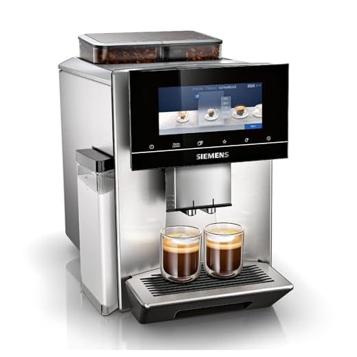 SIEMENS EQ900 Fully Automatic Bean to Cup Coffee Machine, 6.8" Touch Screen Display, Cup Warmer, dualBean System, baristaMode, beanIdent System, 30+ Beverages with Home Connect, TQ907GB3