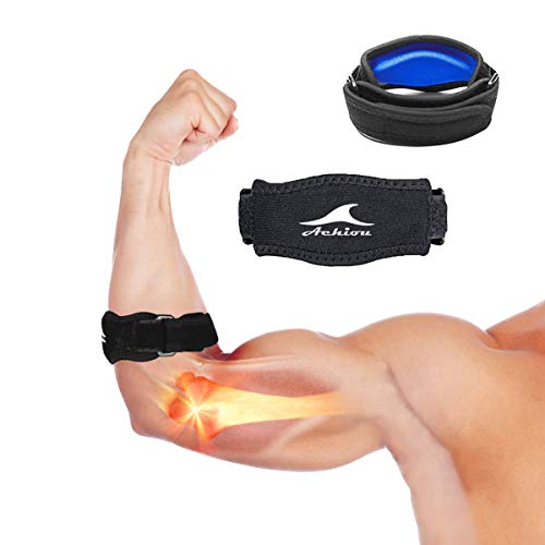 Tennis Elbow Brace Strap (2 Pack),Golfer's Elbow Pain Relief with Compression Pad for Prevent Elbow Tendonitis,Tennis Elbow Protector for Bodybuilding,Squash (black)