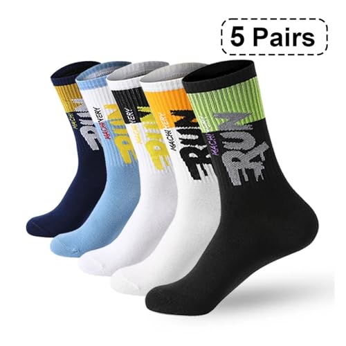5Pairs Cotton Men Socks Running Sports Socks Skateboard Casual Fashion2