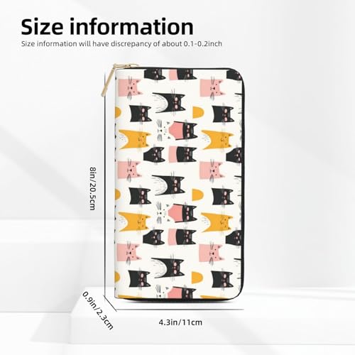 Cats Cute Colorful Print Wallet Women, Leather Bifold Multi Card Wallet, Long Purse Women's Wallets2