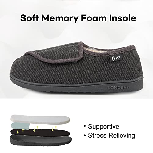 LongBay Womens Adjustable Slippers Memory Foam Cozy Wide Diabetic House Shoes Edema Orthopedic Neuropathy Indoor Outdoor4