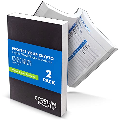 Storium - Cuaderno de almacenamiento de frases de semillas criptográficas - Libro de papel de piedra impermeable - Mantén tu contraseña de recuperación de criptomonedas segura y segura - Diario de
