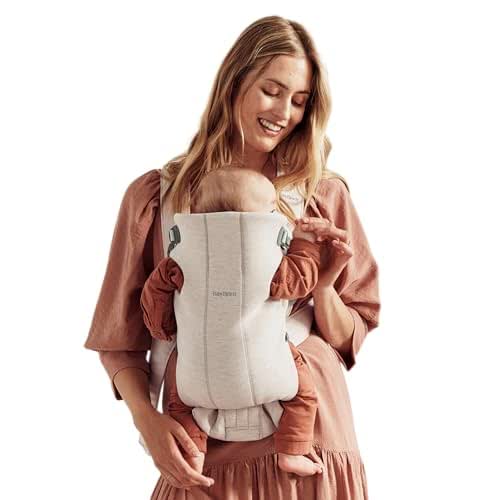 BabyBjörn Baby Carrier Mini, 3D Jersey, Light Beige | Newborn