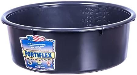 Fortiflex Mini Feed Pan for Dogs and Horses, 5-Quart, Black