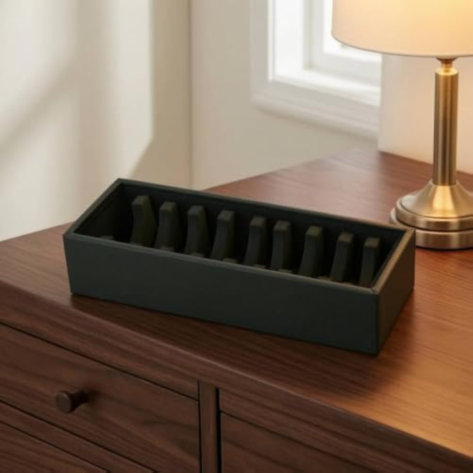 Hard-Sided Rectangular Bangle Display Box with 10 Slots