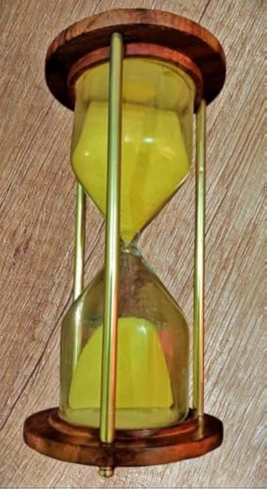 Antique Nautical Wooden Brass Sandglass Clock