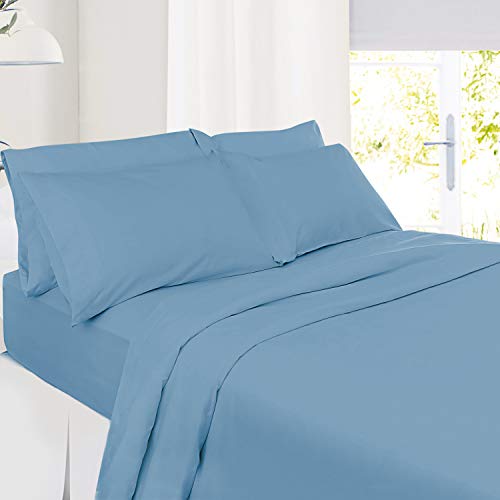 Image of Hearth & Harbor Extra Deep Pocket Sheets - Fits Mattress 18-24 Inches Deep - Extra Deep Pocket Full Size Sets - 6 Piece Full Size - Full - Blue Heaven (Pack of 6)
