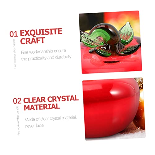 Ciieeo 2Pcs Crystal Persimmon Strawberry Decorations Christmas Decor Artificial Fruit Crystal Fruit Ornament Desk Topper Paperweight Glass Persimmon Decorative Fruit Tabletop Persimmon #TOP3