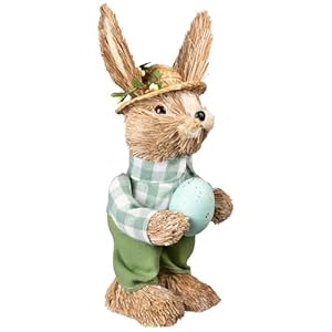 Northlight spring sisal standing easter bunny rabbit figure with robins egg 10  urban country home decor