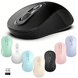 TvvTvvT Wireless Mouse, 2026 New Model, Silent Click Ergonomic Design, Portable, 4 Buttons, Adjustable DPI (800/1200/1600), for Laptop/PC/Office (Black)