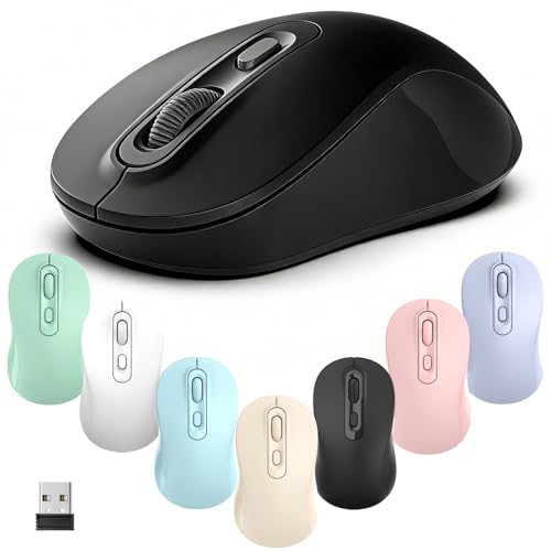 Image of Wireless Mouse, 2026 New Model, Silent Click Ergonomic Design, Portable, 4 Buttons, Adjustable DPI (800 /1200 /1600), for Laptop /PC /Office (Black)
