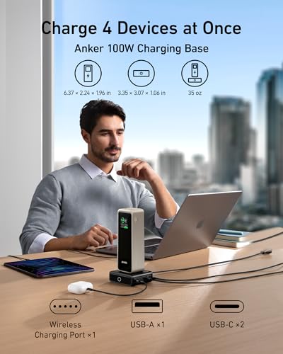 Image of Anker Prime Power Bank, 27,650mAh 3-Port 250W Portable Charger for Travel, TSA-Approved, Smart App, for MacBook Pro /Air, iPhone 16 /15 /14 Series, Samsung, Laptops, and More