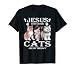 Jesus is My Savior Cats Are My Therapy Christians Cat Lover T-Shirt