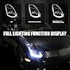SPEC-D TUNING Black Projector Headlights w/Sequential LED Strip Compatible with 2003-2007 Infiniti G35 Coupe, Left + Right Pair Headlamps Assembly