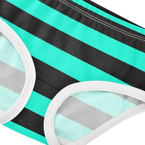 Black Turquoise Stripe Toddler Girls's Underwear 2T4