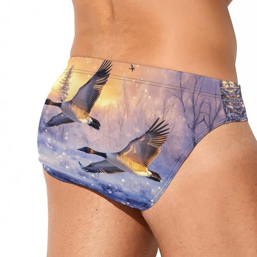Canadian Flight Bird Geese Men's Swim Trunks Briefs Swimsuit Swimwear Bathing for Underwear Beach4