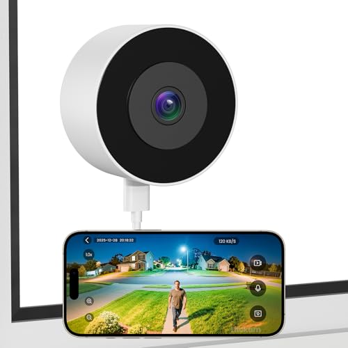 litokam Window Cameras for Home Security 2.4GHz & 5GHz Indoor Window Camera with Al Color Night Vision Person/Motion/Sound Detection & Real-Time Alerts 24/7 Recording 104 View Angle