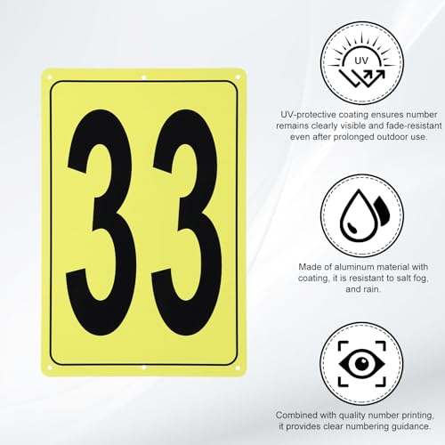 Plaque signalétique numéro 33 rectangle aluminium pour marquage zone