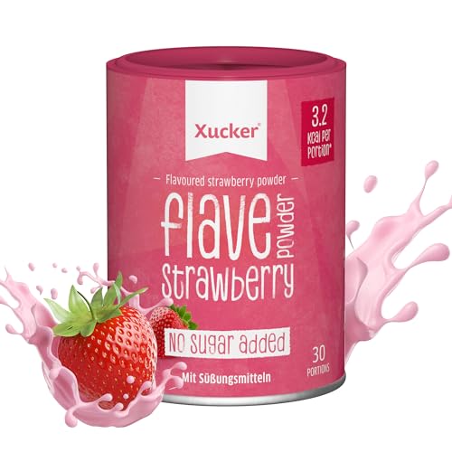 XUCKER Flave Powder Strawberry 120g - Erdbeer Flavour Pulver für natürlichen Genuss ohne Zucker, Aspartam & Sucralose I Geschmackspulver zum Aromatisieren von Speisen und Getränken