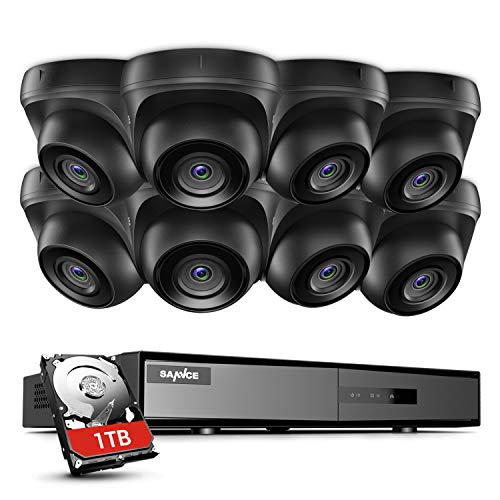 SANNCE 8CH 1080p Überwachungskamera Set 5-in-1 DVR mit 1 TB Festplatte und 8X Wasserdicht Überwachungskameras mit 100 Fuß Nachtsicht, Bewegungsalarm und Fernzugriff