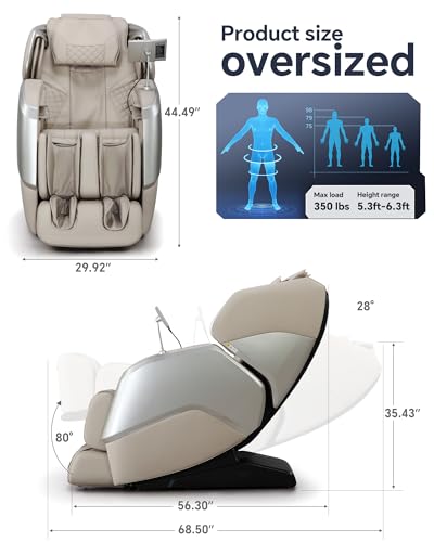 4D+3D Dual Mechanism Massage Chair Full Body, Zero Gravity Massage Chair Recliner with Segmented Dual SL Track, AI Fatigue Health Detection, 160° Flat Stretch, 8\" HD Touchscreen & Voice Control,Brown