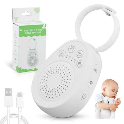 Máquina portátil de ruido blanco, máquina de ruido blanco con 20 sonidos relajantes, máquina de ruido blanco para bebés, adultos y niños, máquina de sonido portátil, función de memoria para el hogar,