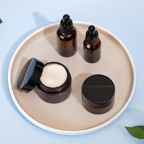 100 Pack 1oz Amber Plastic Jars with Lids 30ml Empty Cosmetic Jars Leak Proof Container Refillable Makeup Containers Travel Cosmetic Containers for Lotions Sample Cream4