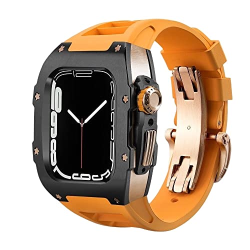 Boîtier métallique Apple Watch acier inoxydable titane bracelet 44mm