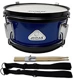 ROCKSTAR - Caja de Marcha en Madera Afinable JINBAO 1055BL-4054 Tambor Incluye Correa y Baquetas, Instrumento Musical de Percusión, Parche afinable y bordonero. 26cm Diametro y 13cm Altura