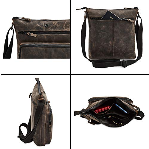 Image of Crossbody Bags for Women Genuine Leather Purse Handmade Vintage Shoulder Bag Crossover Pocketbook Adjustable Strap | Handmade