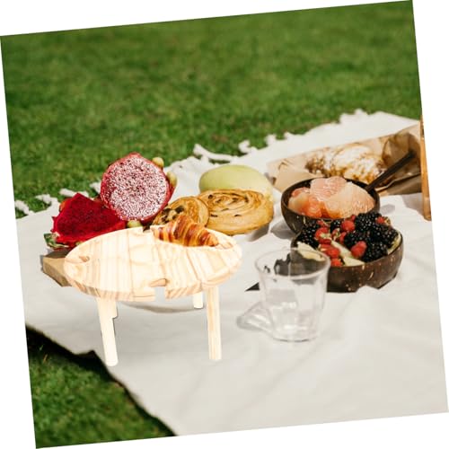 Table de camping pliable Yardwe avec support de verre et plateau repas nomade