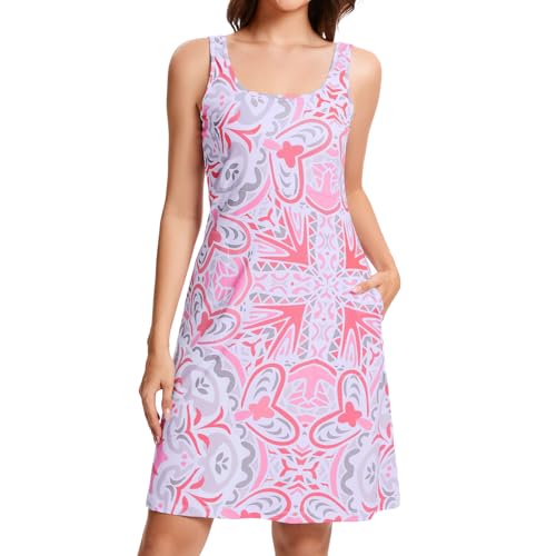 Image of Women's UPF 50+ Tank Dress A-Line with Pockets Breathable Quick Dry Sun Protection for Hiking Camping Beach Outdoor