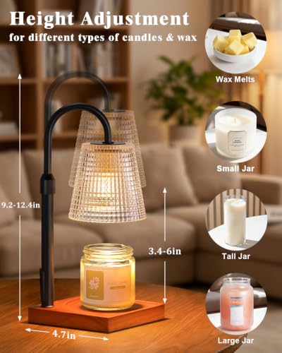 Image of Walnut Candle Warmer Lamp with Timer, House Warming Gifts New Home Decor