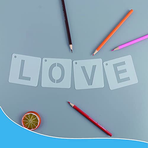 Canvall 62 Pcs Alphabet Letter Stencils et Number Stencils 12.7 cm, pour la peinture, la décoration d'artisanat à la maison, les projets d'art scolaire, réutilisables sur le mur en bois - Image 4