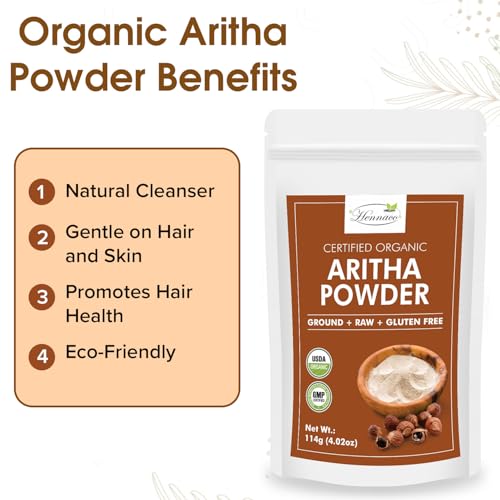 Polvo orgánico de Aritha (nuts) para cabello y piel 114 g miniatura 3