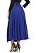 Asvivid Women's Elastic Waist Full Ankle Length A-Line Flared Swing Skater Skirts Large Blue