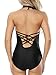 Kyson Sexy One Piece Swimsuit for Women,High Waisted Backless Bathing Suit Deep V Lace-up Bikini Swimwear (L)