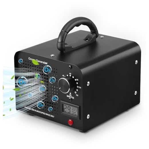 Generador de ozono Profesional 60000 MG/h, purificador de Aire Industrial para 300㎡, Máquina de Ozono con Temporizador Pantalla de Temperatura y Humedad, para Coche, Hogar, Oficina, Hoteles