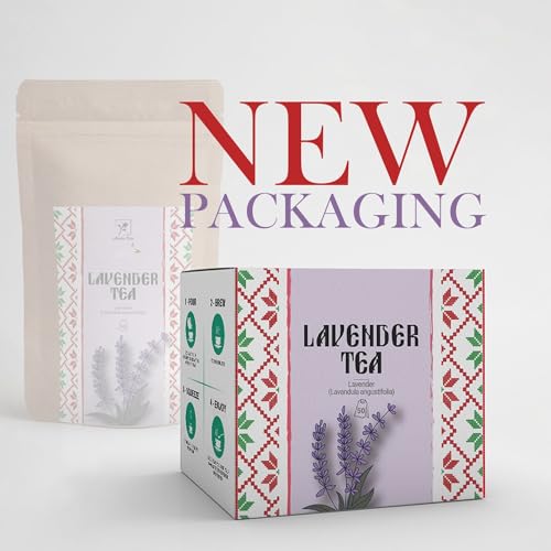 Lavender Tea by Amelia Rose | 50 Tea Bags | Sleep, Stress relief and Relaxation Tea