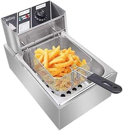 Professional Deep Fryer with Basket and Lid for Domestic Kitchen Applications