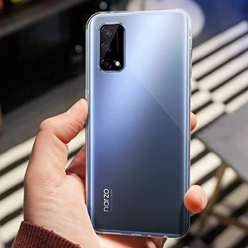 Image of Soft Flexible Silicone Back Cover Compatible with Realme Narzo 30 Pro 5G, Transparent Case