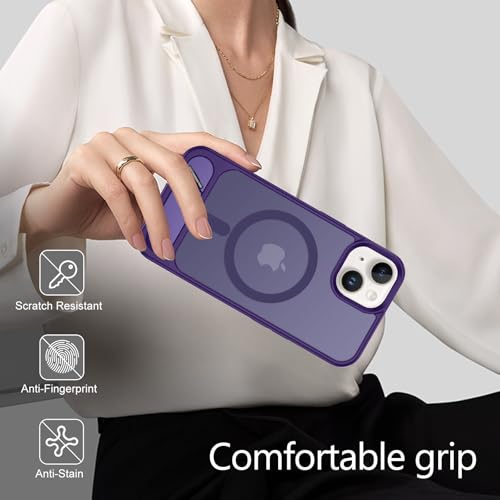 Coque translucide mate iPhone 15 Plus violette de qualité militaire refined