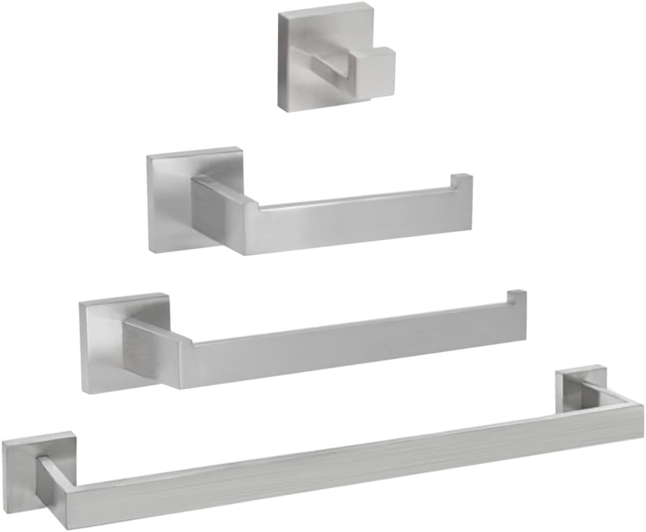 Amazon.com: 6-Piece Brushed Nickel Bathroom Accessory Set, Heavy Duty ...