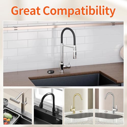 Image of Joinfworld Garbage Disposal Air Switch Kit Waterproof Garbage Disposal Button Kit with Long Garbage Disposal Switch Oil Rubbed Bronze - UL Listed