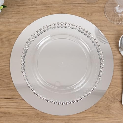 10 Platos Decorativos Redondos de Espejo 10 pulgadas miniatura 5