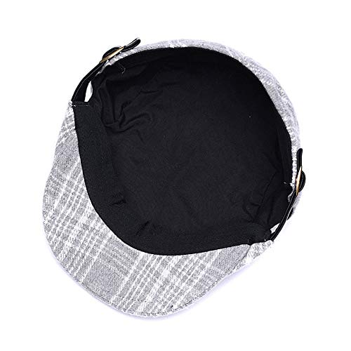 Image of Quanhaigou Unisex Denim Newsboy Hats Flat Ivy Gatsby Cabbie Driving Berets Hat Cotton Dad Cap for Men Women