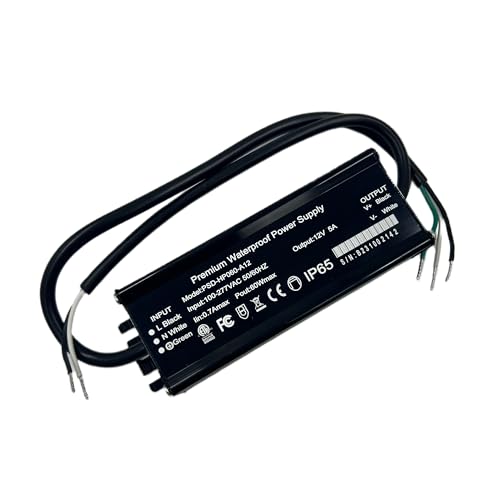 Image of LED Driver 60W 12V 5A ETL Listed Transformer Adapter AC 100-277V to DC 12V Low Voltage Output, Power Supply for LED-Strips Lights, Constant Voltage LED Products Computer Project Surveillance CCTV