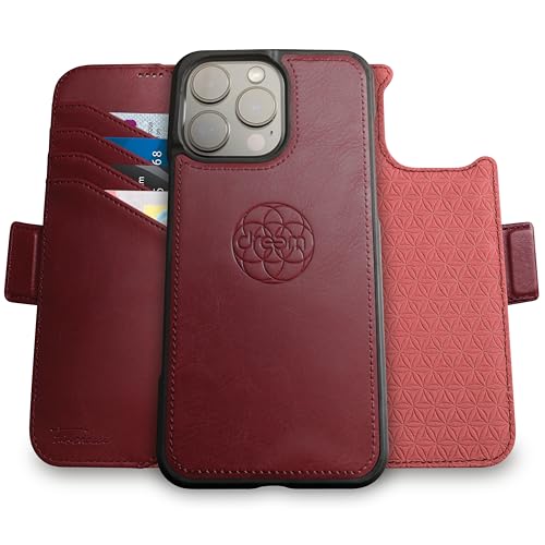Étui iPhone 16 Pro bordeaux avec support pour le quotidien