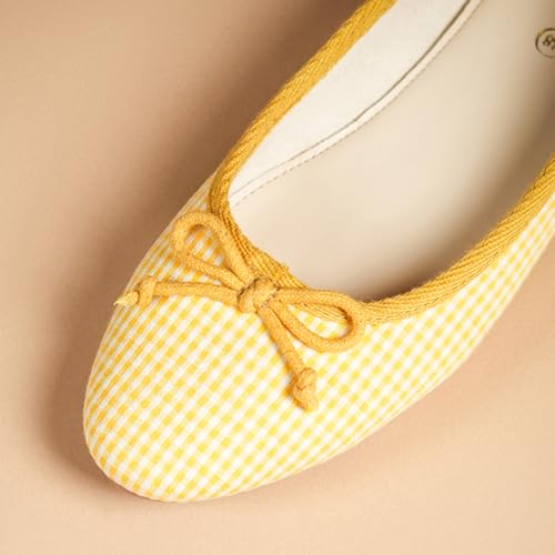 Image of Theater Swans Casual Ballet Flats for Women | Stylish Slip-on Ballerina with Bow Detail | Lightweight Comfortable Footwear with Cushioned Insole
